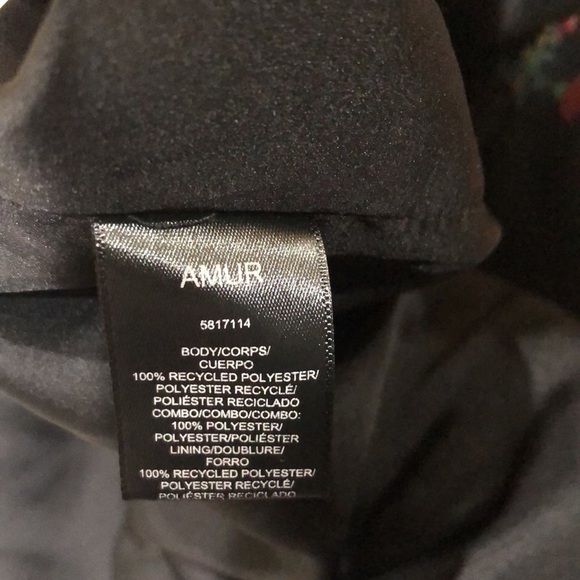 AMUR Pasqualena Midi Dress Size 10 Black Floral Ruffle Puff Sleeve One Shoulder - Picture 7 of 12